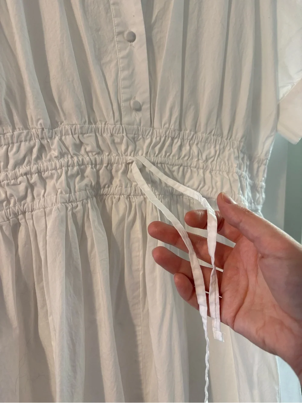 J. Crew White Cotton Shirt Dress with Collar - Size 16